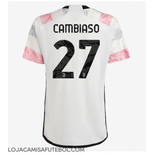 Camisa de Futebol Juventus Andrea Cambiaso #27 Equipamento Secundário 2023-24 Manga Curta